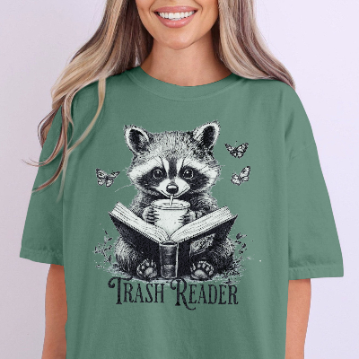 Trash Reader Raccoon Comfort Colors T-Shirt