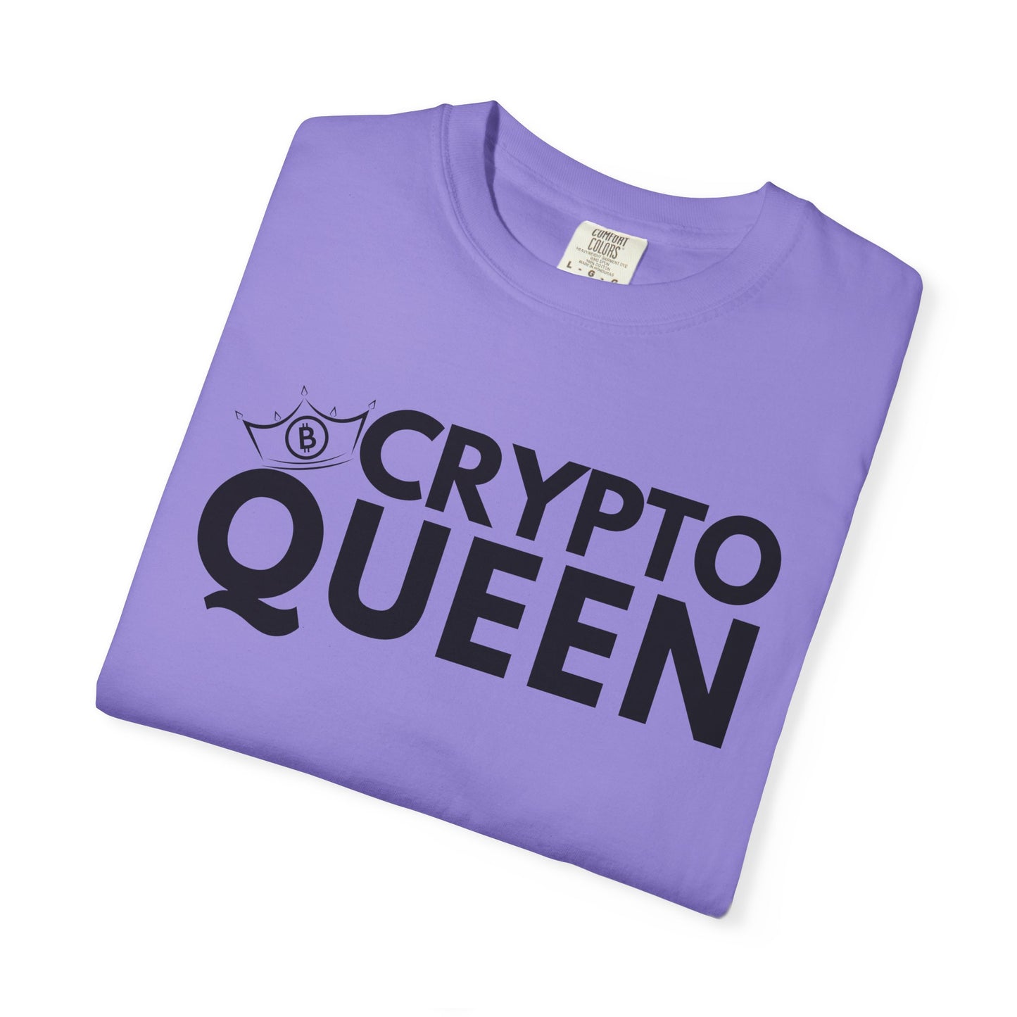Crypto Queen Comfort Colors T-Shirt, Bitcoin Nerd Gift for Blockchain Technology Fan