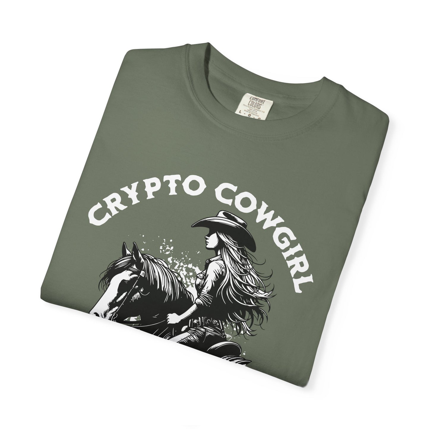 Crypto Cowgirl Comfort Colors T-Shirt, Blockchain Technology Bitcoin Fan Gift