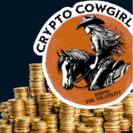 "Crypto Cowgirl" — Riding the Volatility Bitcoin Sticker