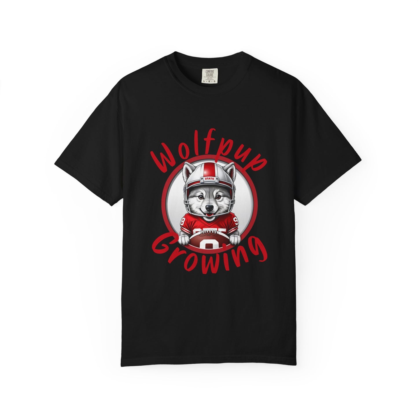 Wolfpup Growing Comfort Colors Maternity-Friendly T-Shirt for Wolfpack Mom-to-be