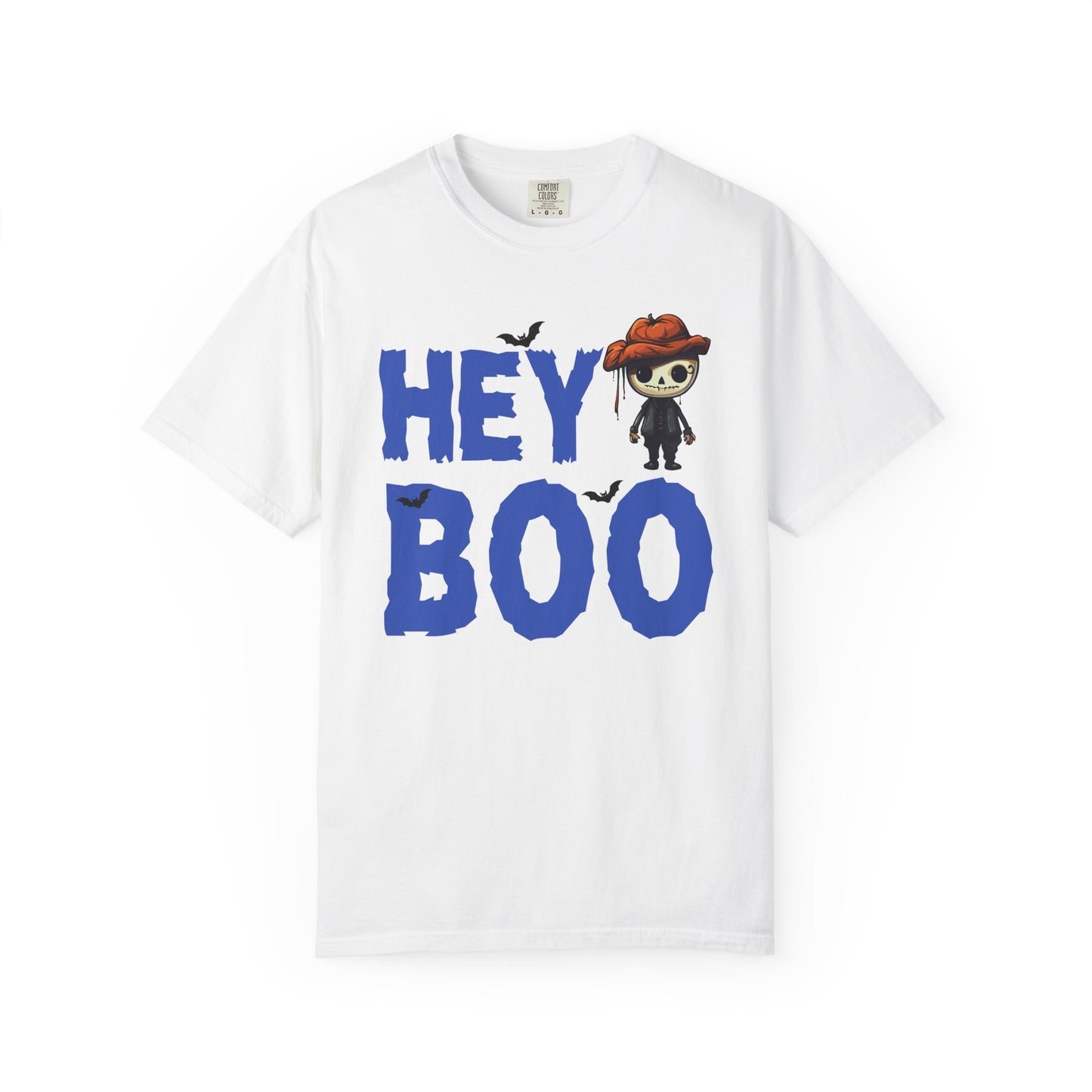 Hey Boo Halloween Scarecrow Graphic Comfort Colors T-Shirt