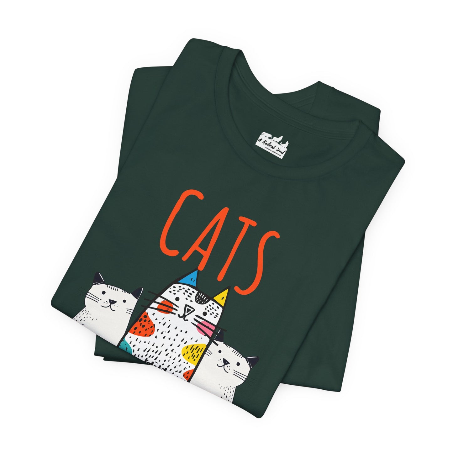 Cats, Because People Are Exhausting Short Sleeve Bella Canvas T-Shirt