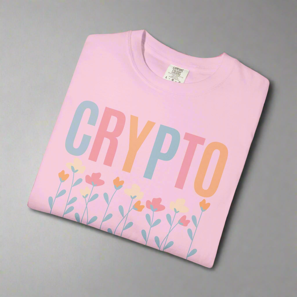 Crypto Mama Floral T-Shirt, Mother-to-be Gift, Maternity-Friendly Top