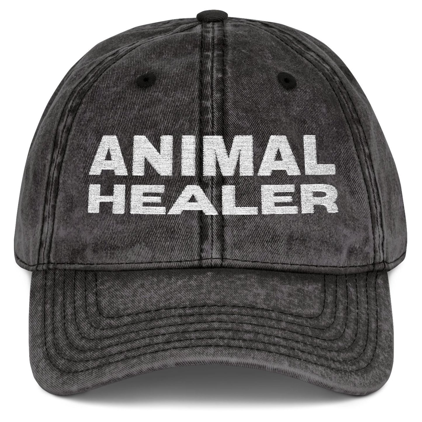 Animal Healer Custom Veterinarian Vintage Embroidered Cap