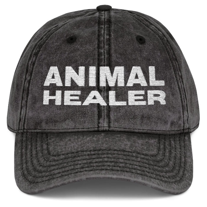 Animal Healer Custom Veterinarian Vintage Embroidered Cap