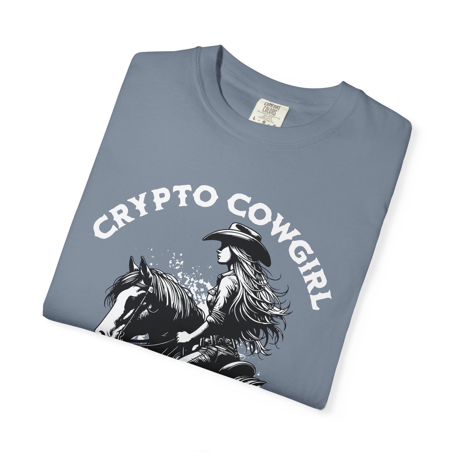 Crypto Cowgirl Comfort Colors T-Shirt, Blockchain Technology Bitcoin Fan Gift