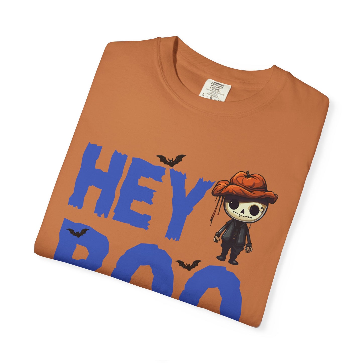 Hey Boo Halloween Scarecrow Graphic Comfort Colors T-Shirt