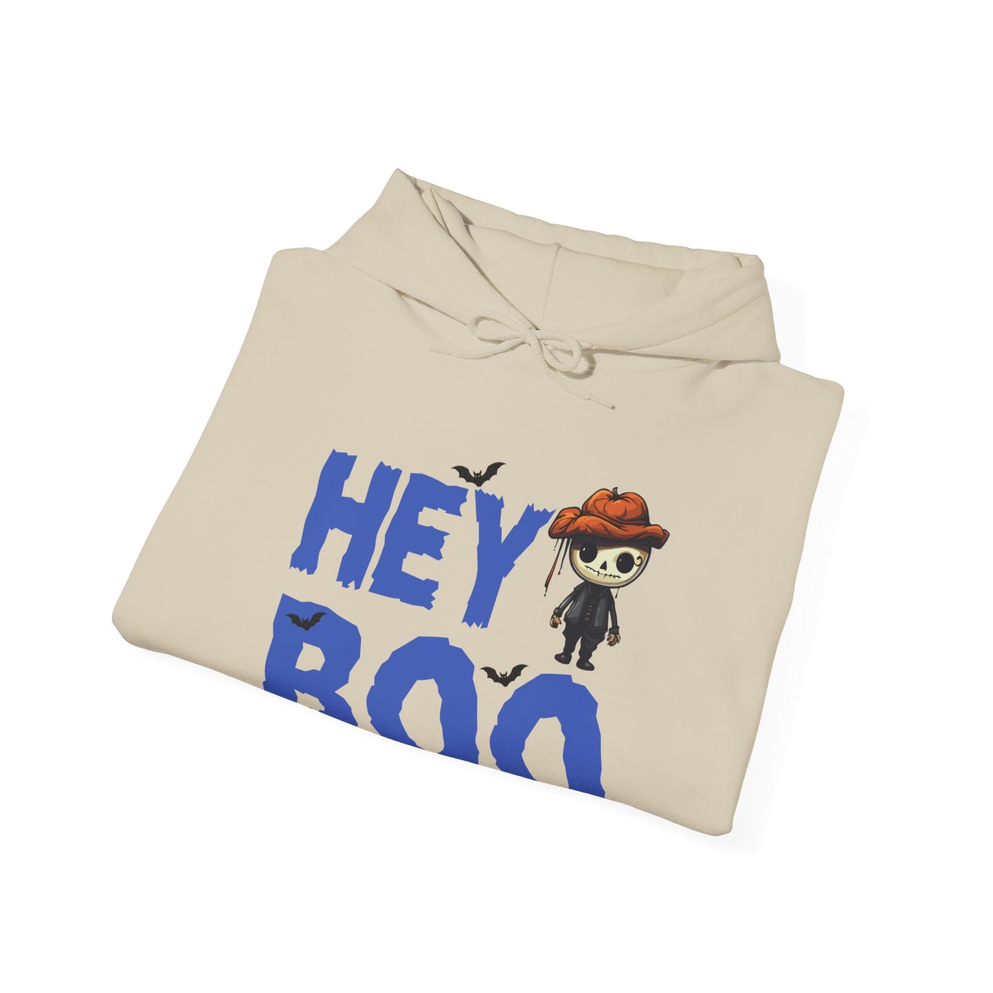 Hey Boo Cozy Adorable Skeleton Halloween Hooded Sweatshirt