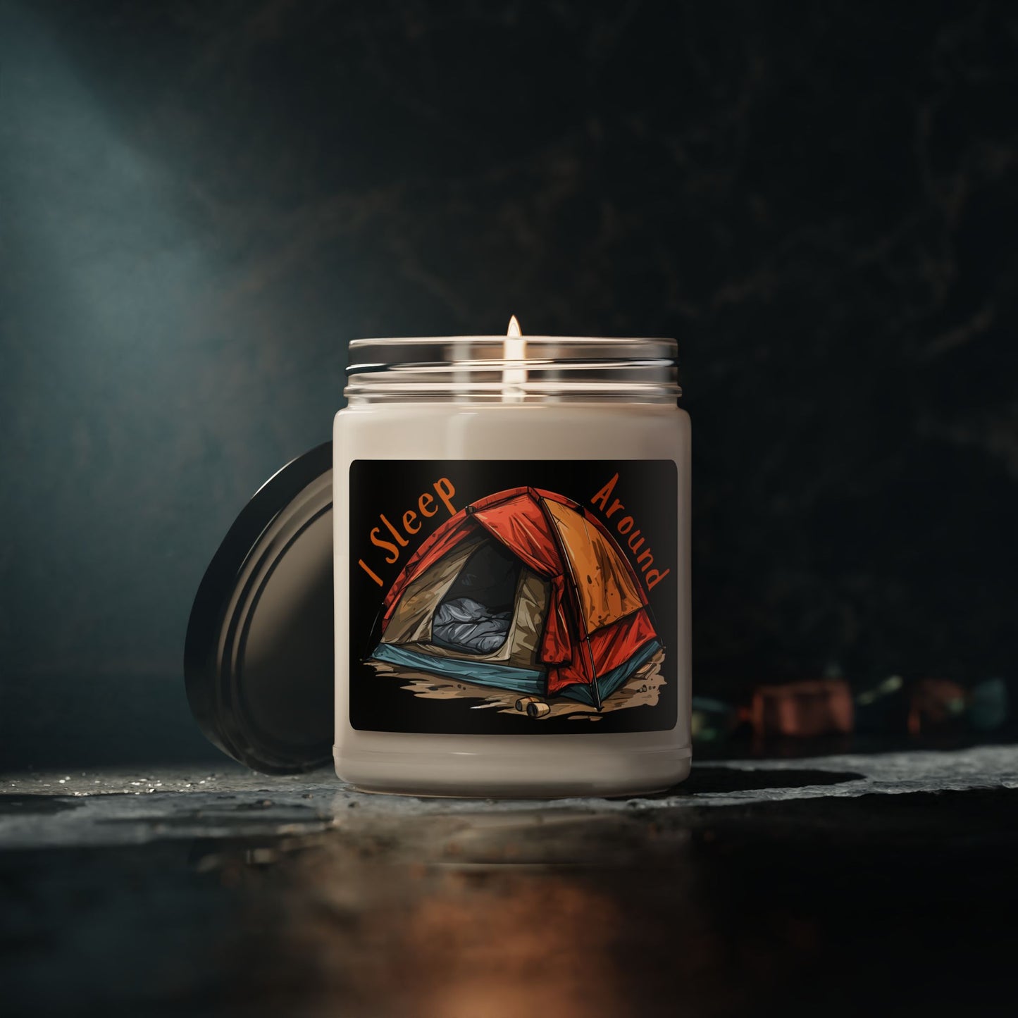 I Sleep Around Camping 9 oz Scented Soy Candle