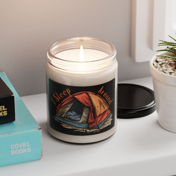 I Sleep Around Camping 9 oz Scented Soy Candle