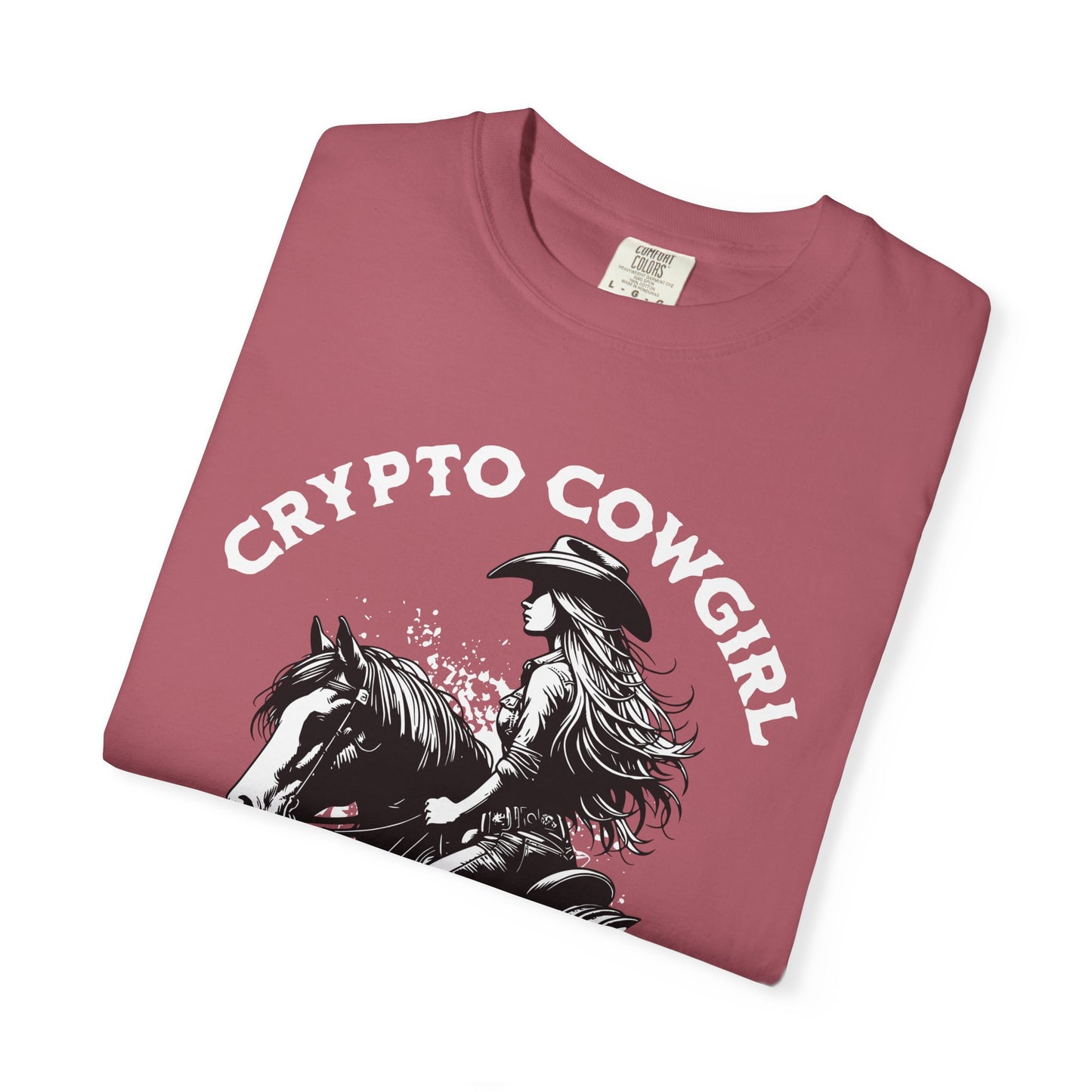 Crypto Cowgirl Comfort Colors T-Shirt, Blockchain Technology Bitcoin Fan Gift