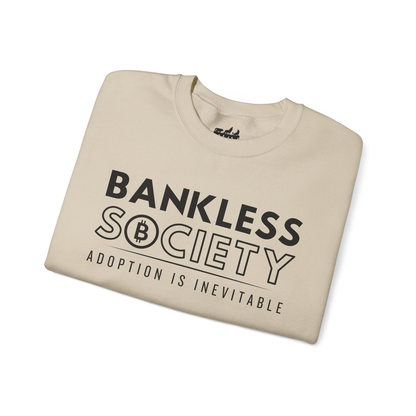 Bankless Society. Adoption is Inevitable Block Gildan Crewneck Sweatshirt