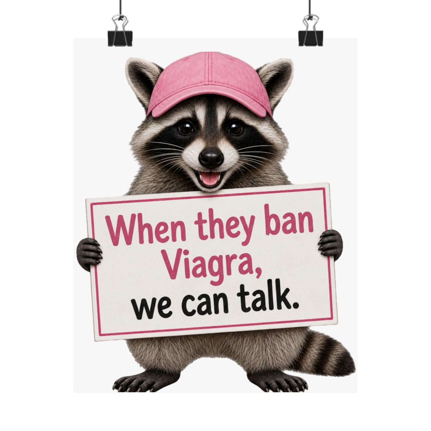 Feminist Pro Choice Raccoon Women's Healthcare Matte Vertical Poster