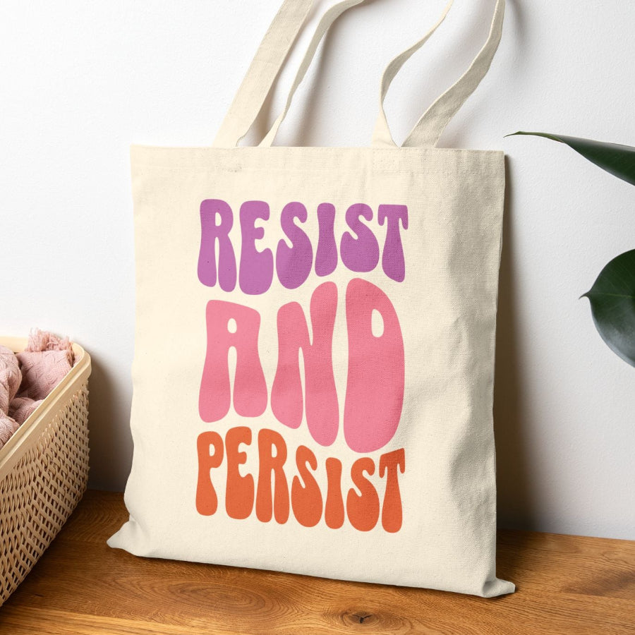 Resist and Persist Cotton Canvas Tote Bag