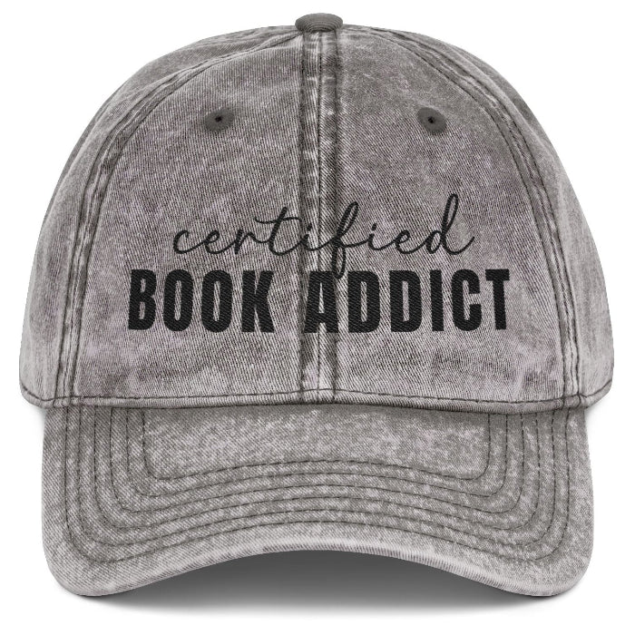Certified Book Addict Embroidered Vintage Baseball Cap