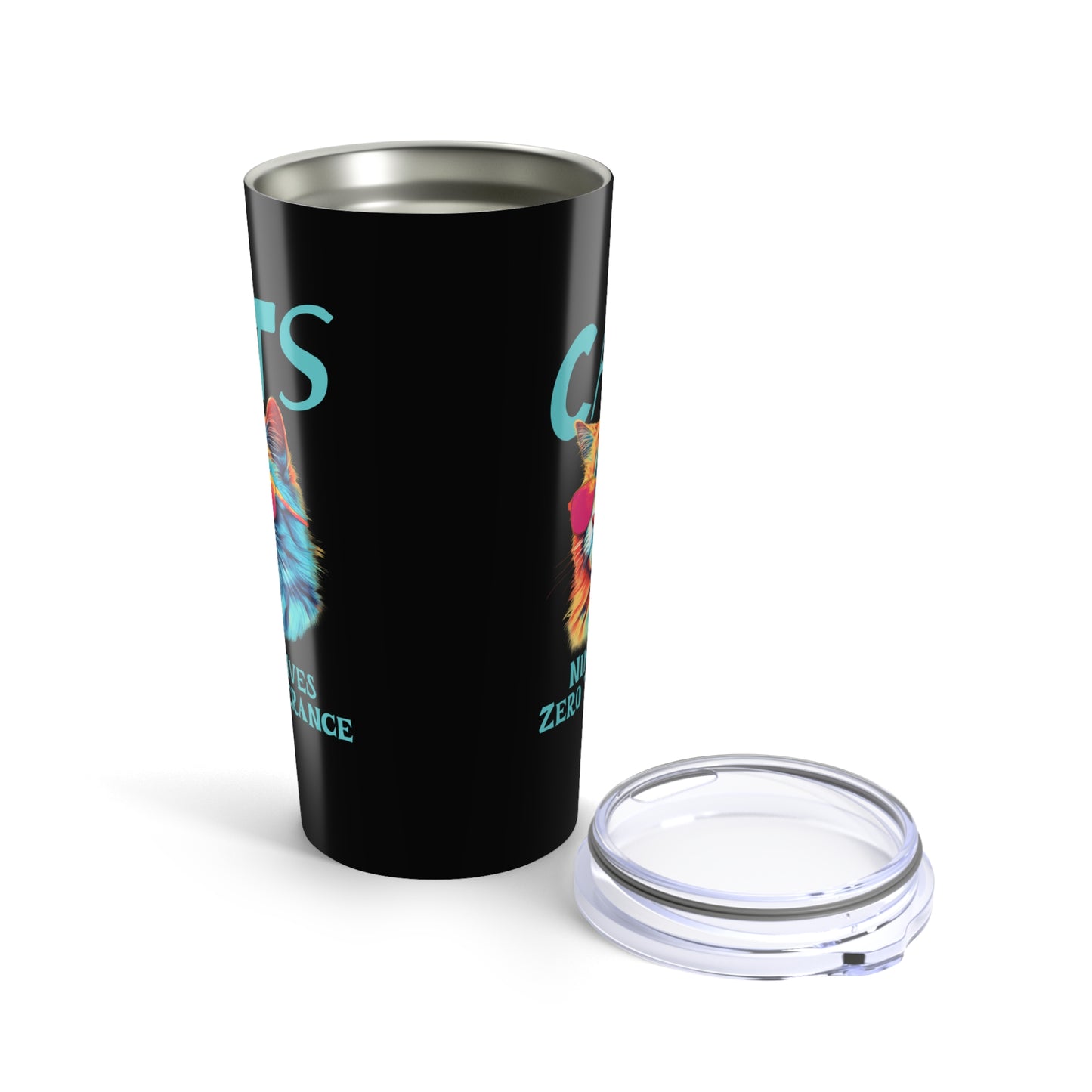 Cats Nine Lives Zero Tolerance Colorful Cat 20 oz Tumbler