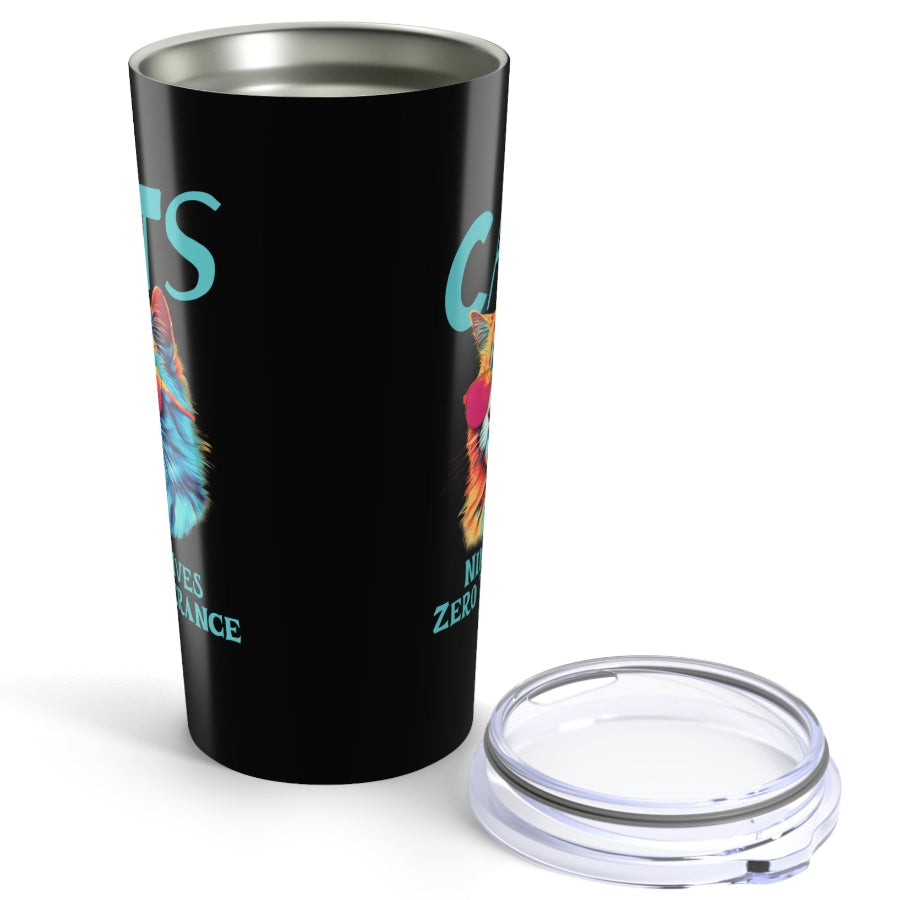 Cats Nine Lives Zero Tolerance Colorful Cat 20 oz Tumbler