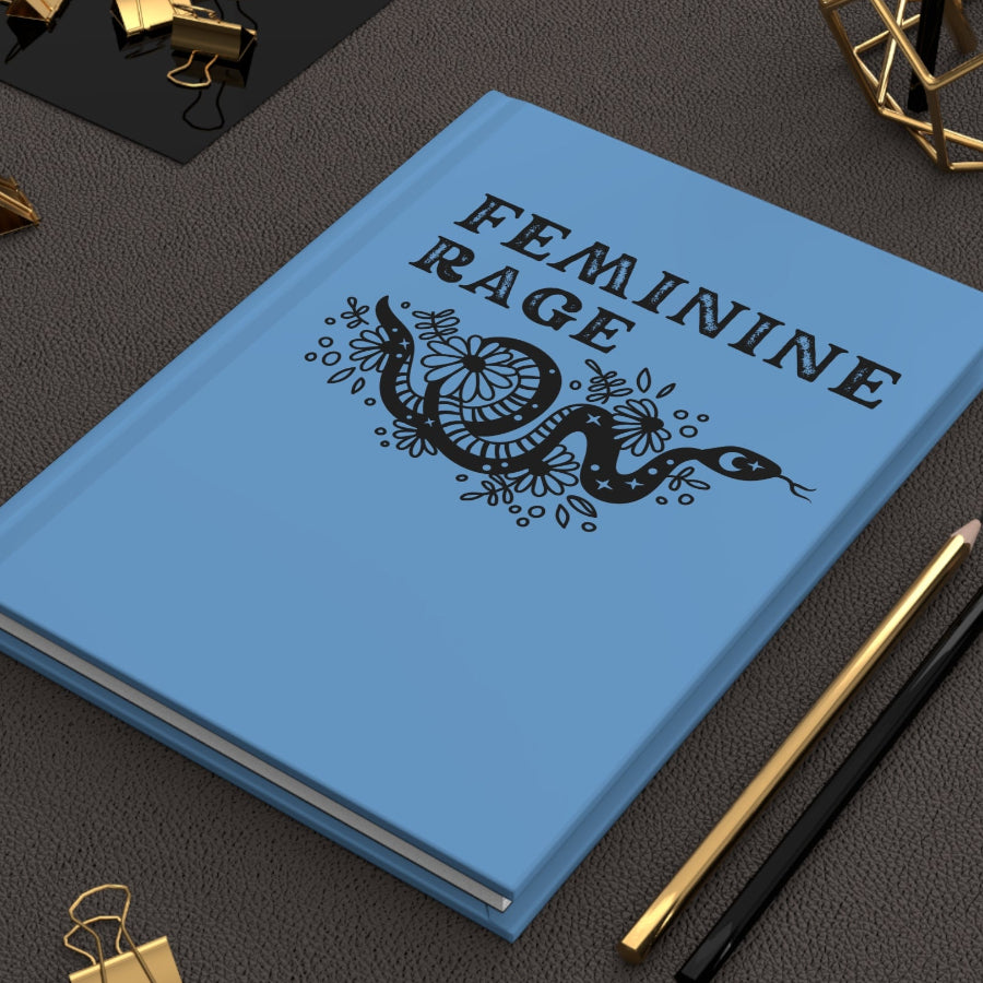 Feminine Rage Snake Graphic Floral Hardcover Notebook