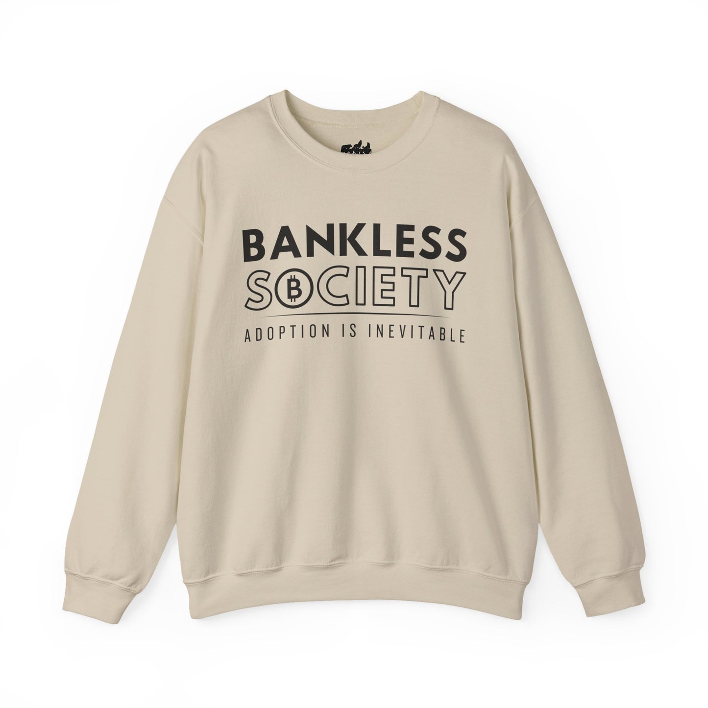 Bankless Society. Adoption is Inevitable Block Gildan Crewneck Sweatshirt, Best Gift for Bitcoin Fan