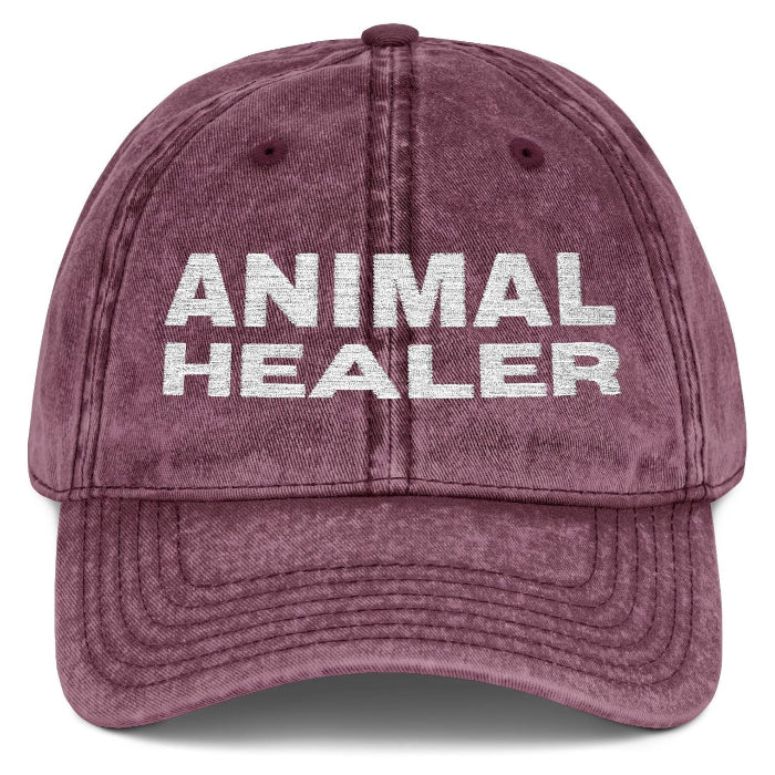 Animal Healer Custom Veterinarian Vintage Embroidered Cap