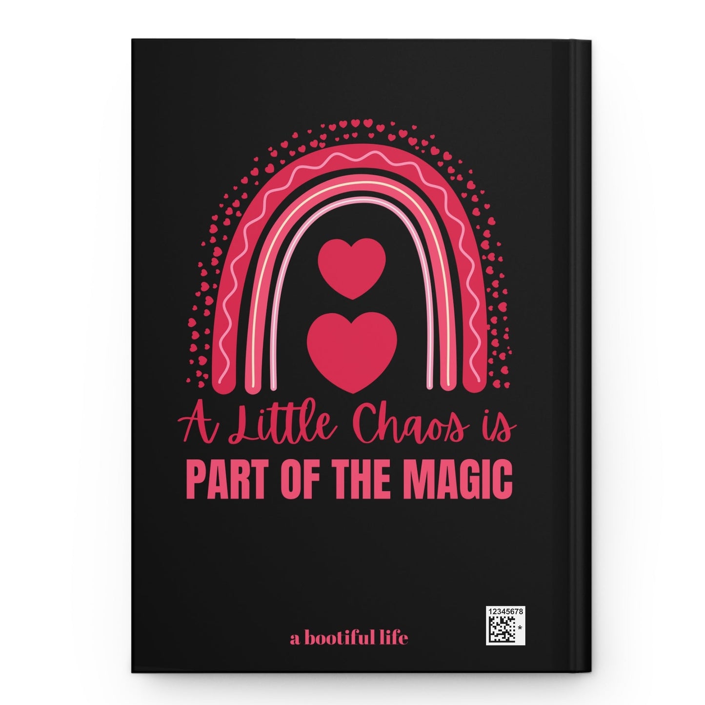 A Little Chaos Is Part Of The Magic Hardcover Journal, Rainbow Hearts Notebook, Joyful Diary, Teacher Gift