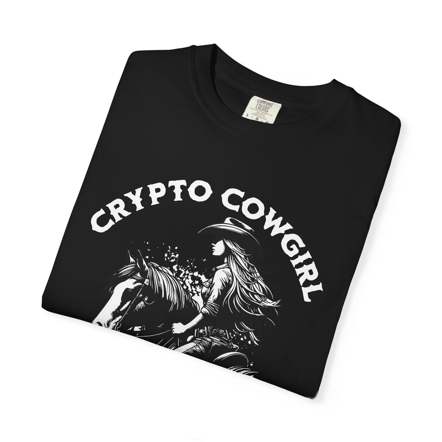 Crypto Cowgirl Comfort Colors T-Shirt, Blockchain Technology Bitcoin Fan Gift