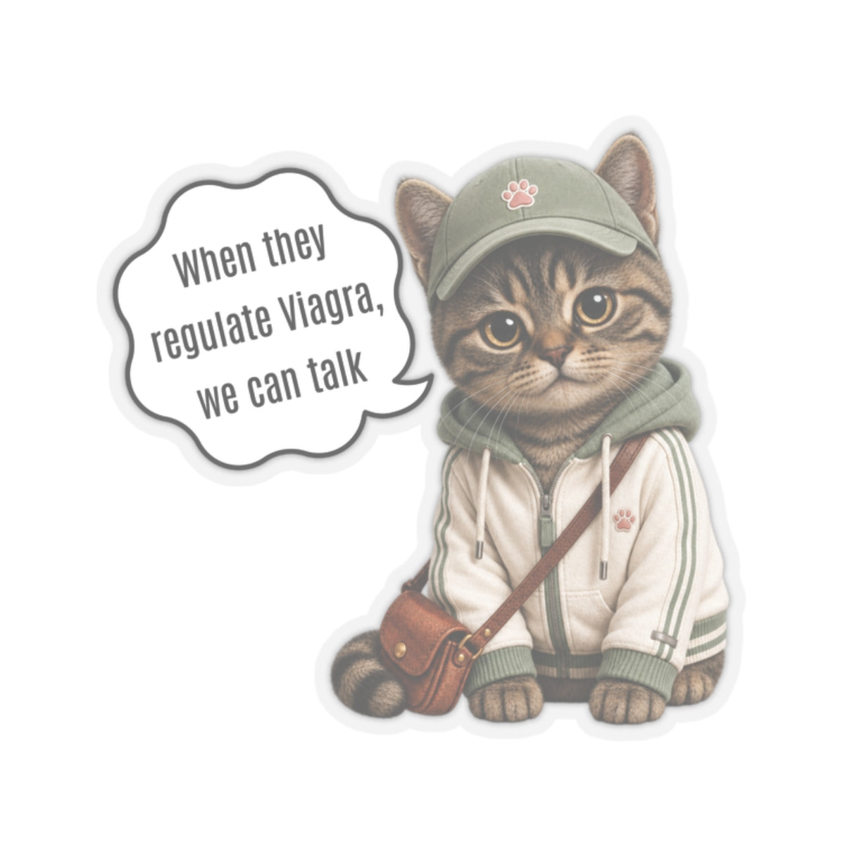 Funny Pro Choice Cute Cat When They Regulate Viagra Sticker, Feminist Reproductive Freedom Decal, Progressive Political Satire Protest Humor