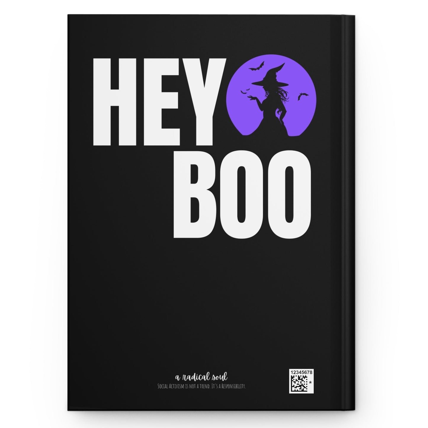 Hey Boo Witchy-Themed Hardcover Blank Lined Hardcover Journal