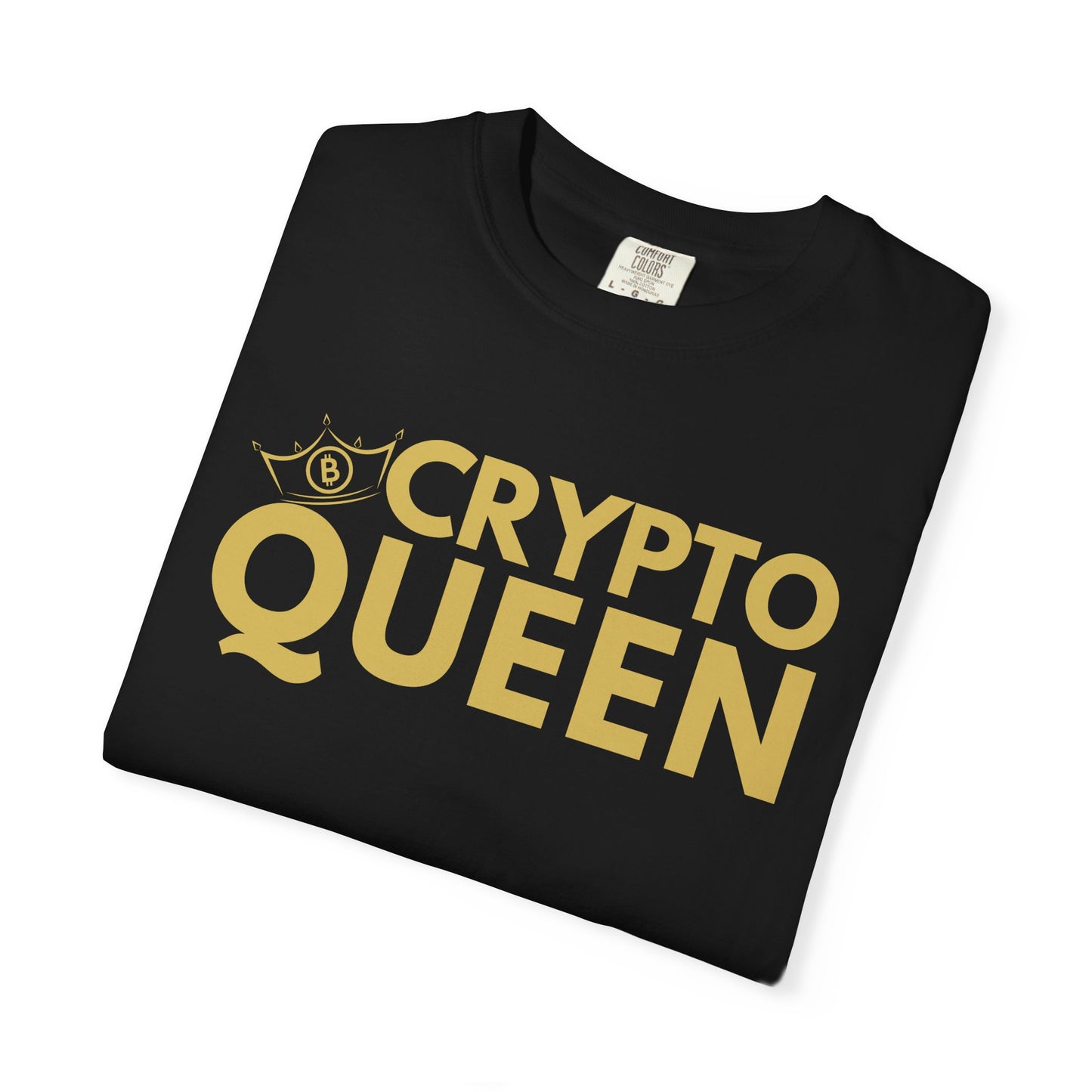 Crypto Queen Comfort Colors T-Shirt, Bitcoin Nerd Gift for Blockchain Technology Fan