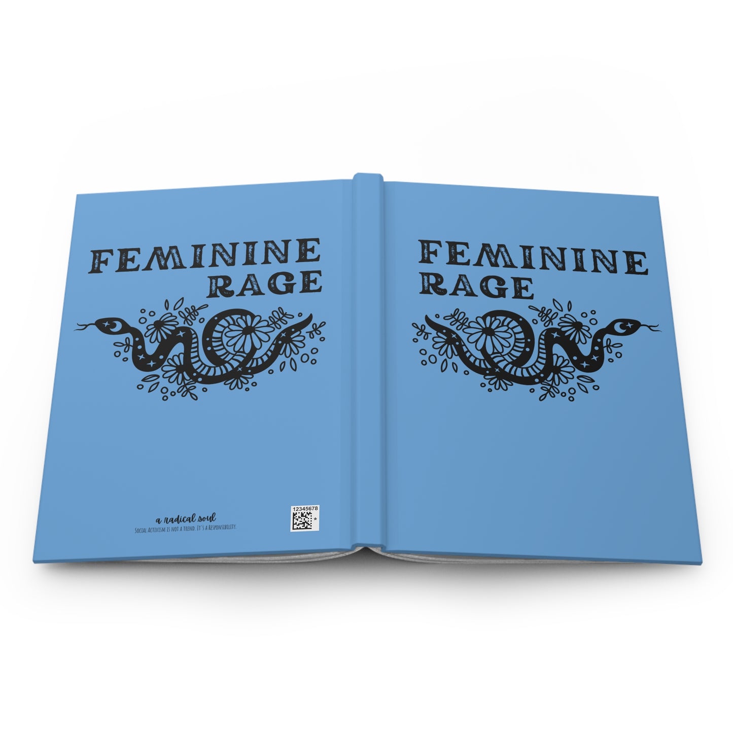Feminine Rage Snake Graphic Floral Hardcover Notebook