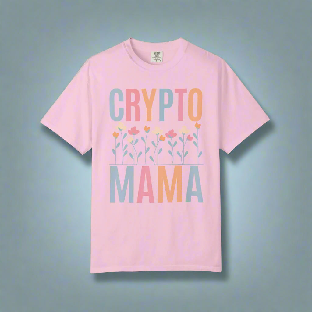 Crypto Mama Floral T-Shirt, Mother-to-be Gift, Maternity-Friendly Top