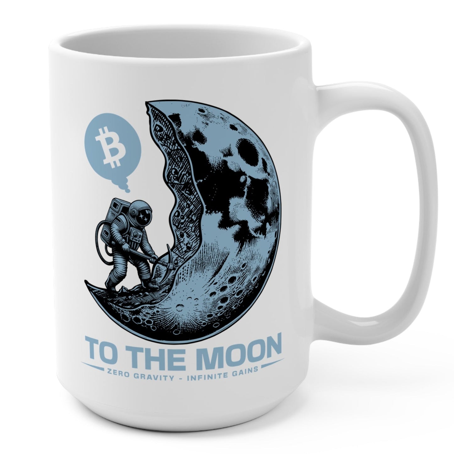 Crypto to the Moon Space-Themed Bitcoin 15 oz Mug