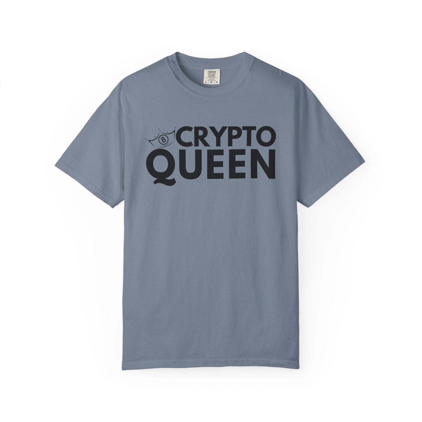 Crypto Queen Comfort Colors T-Shirt, Bitcoin Nerd Gift for Blockchain Technology Fan