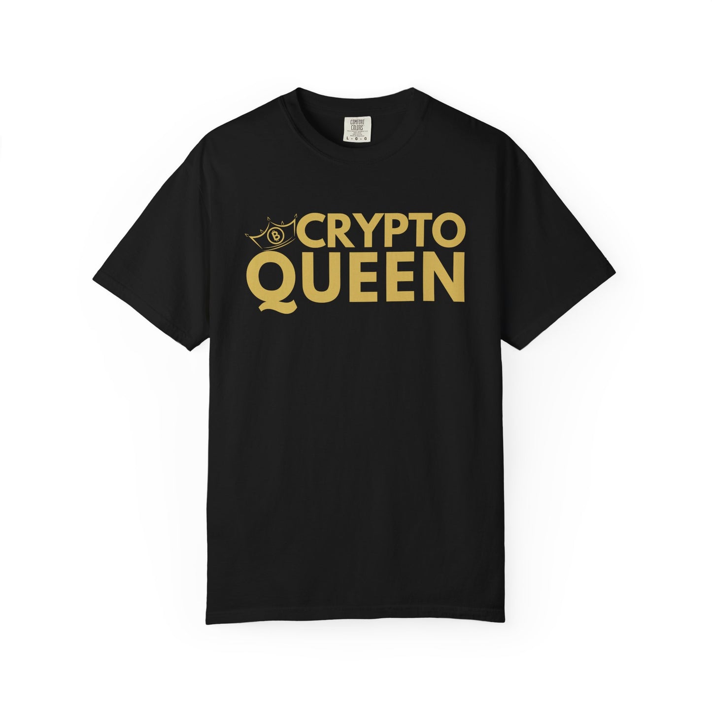 Crypto Queen Comfort Colors T-Shirt, Bitcoin Nerd Gift for Blockchain Technology Fan