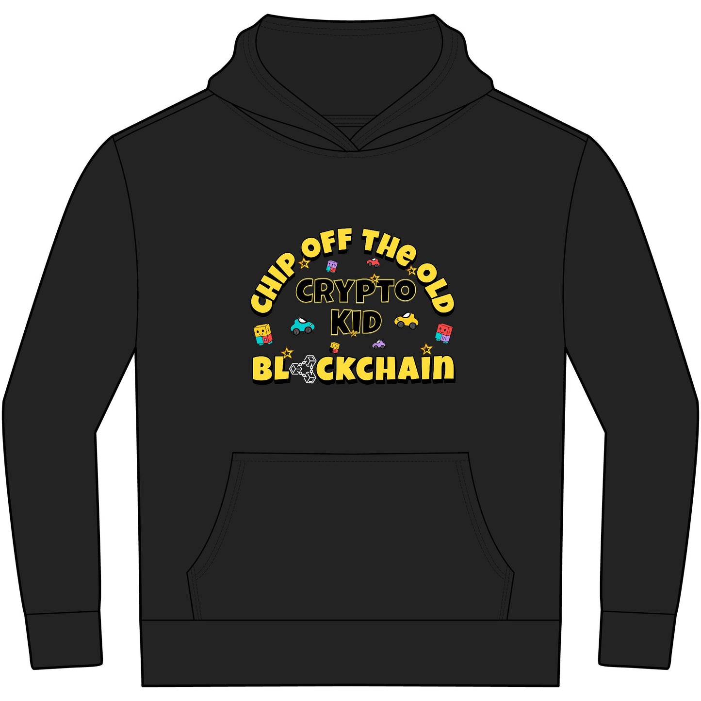 Crypto Kids Hoodie, Chip off the old Blockchain Children's Hooded Sweatshirt