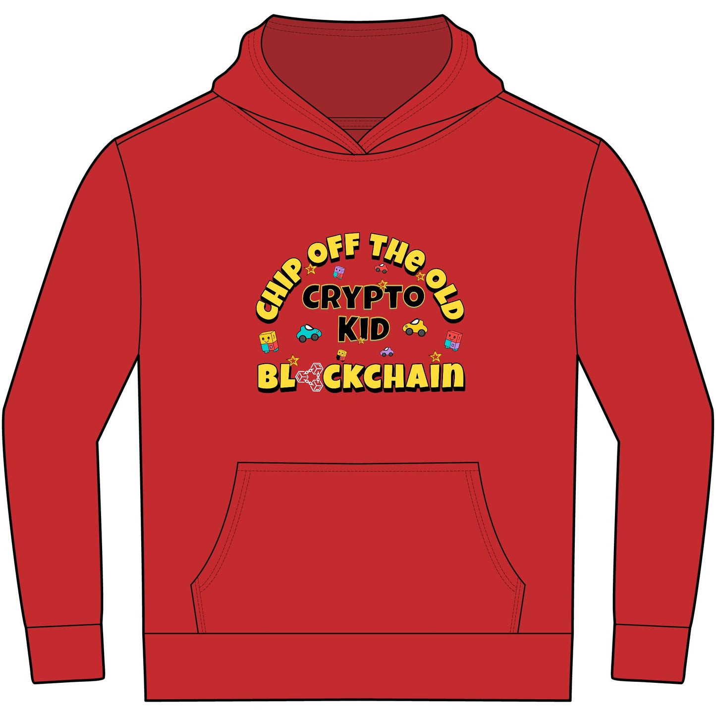 Crypto Kids Hoodie, Chip off the old Blockchain Children's Hooded Sweatshirt
