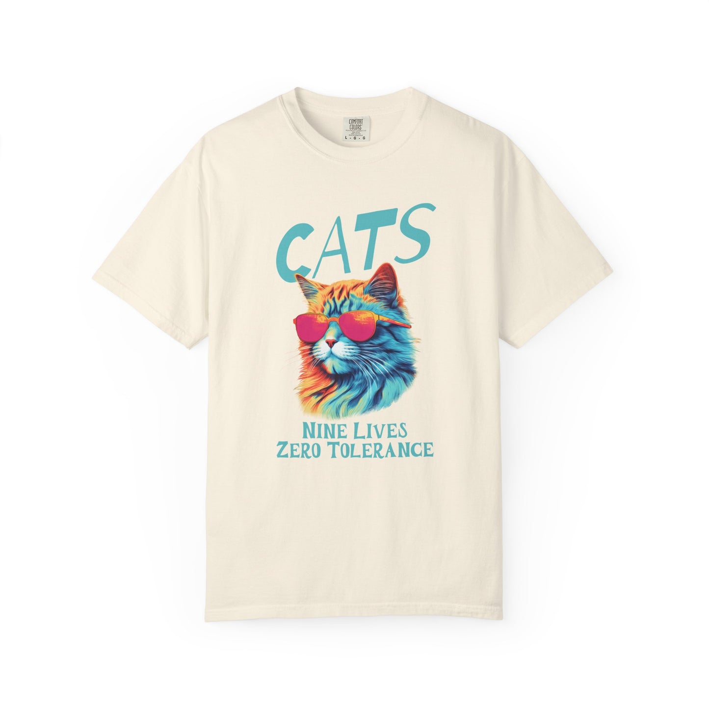 Cats Nine Lives Zero Tolerance Colorful T-Shirt