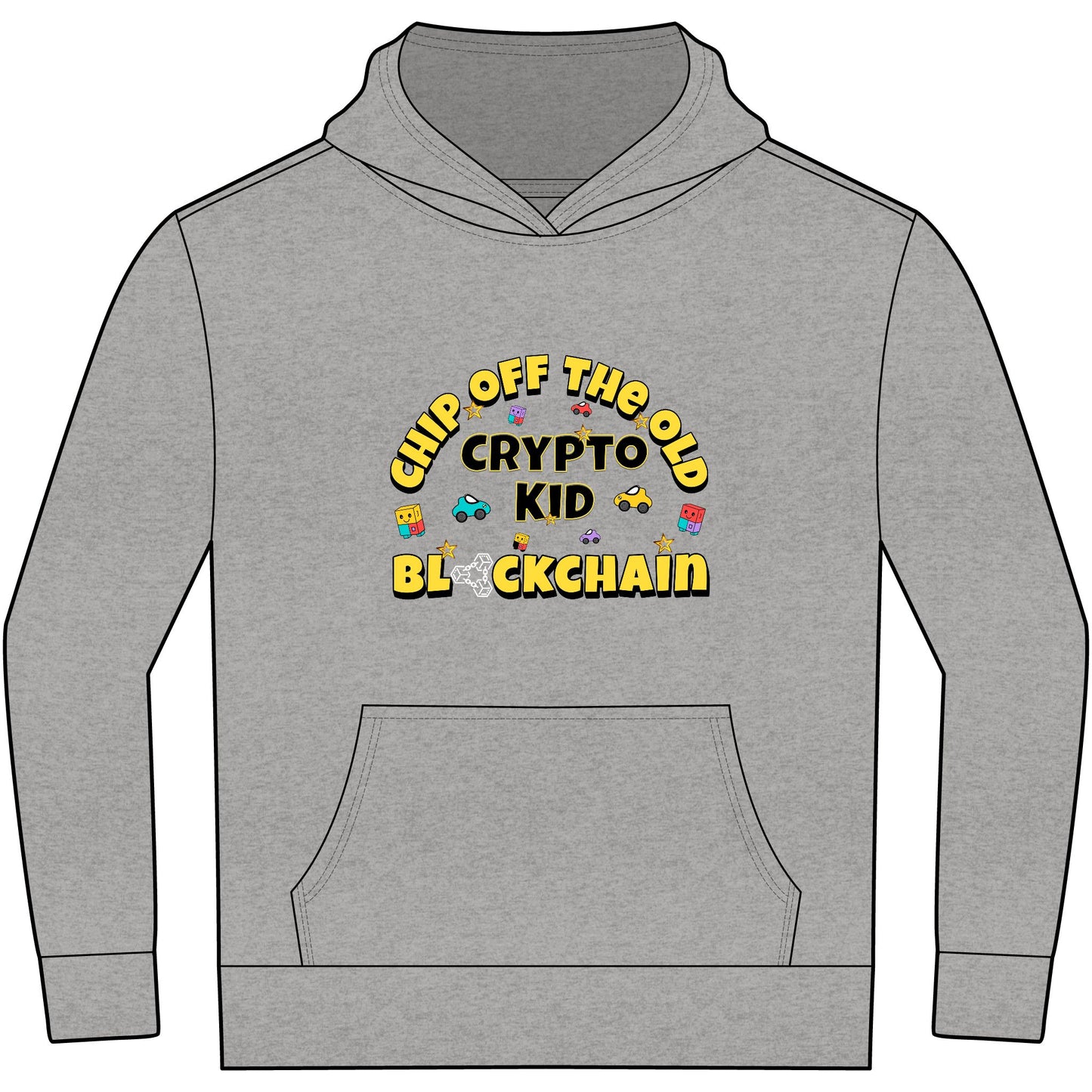 Crypto Kids Hoodie, Chip off the old Blockchain Children's Hooded Sweatshirt