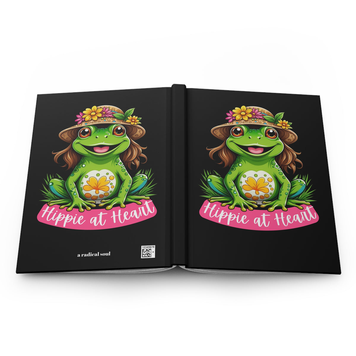 Hippie at Heart Journal — Cute Frog Floral Notebook