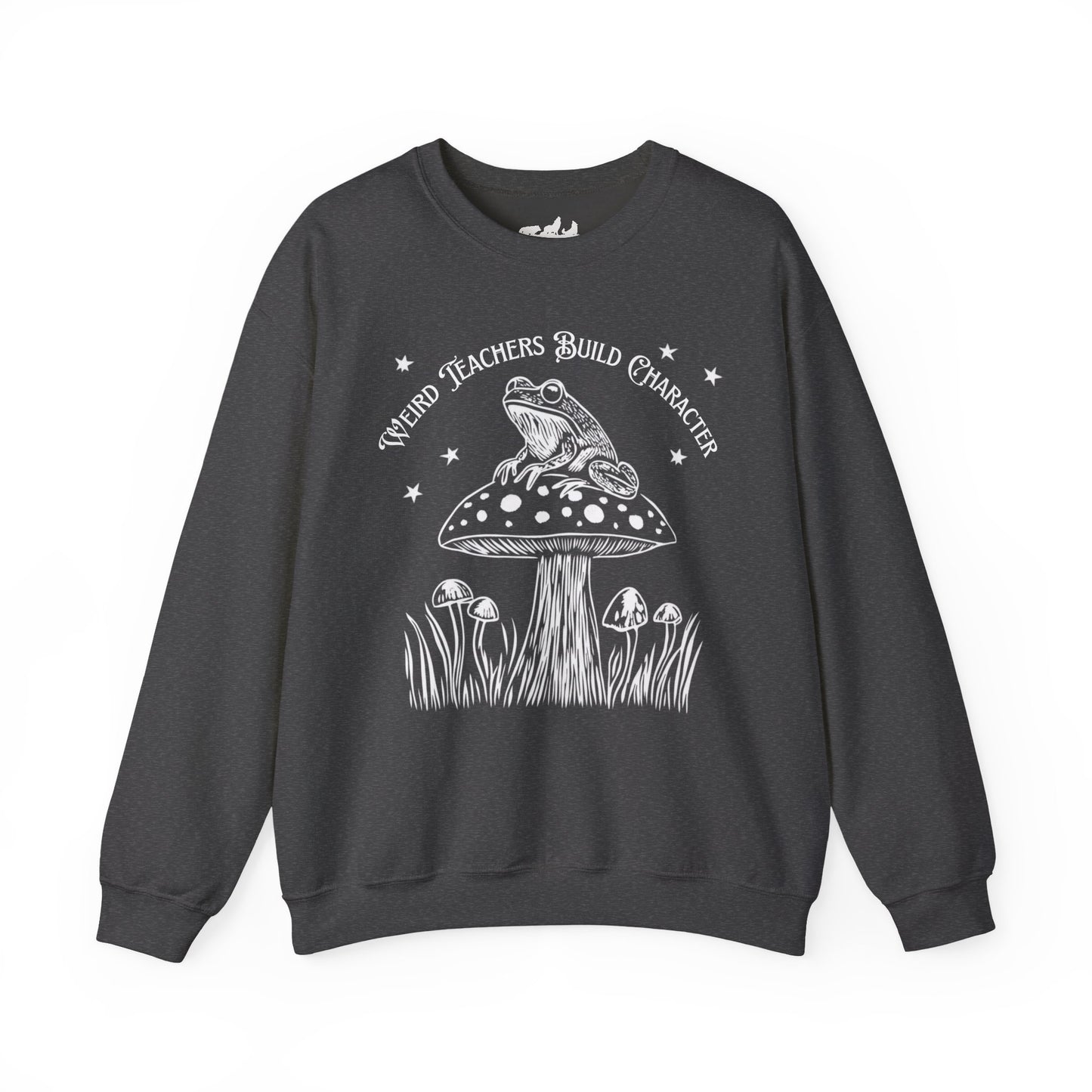 Weird Teachers Build Character Frog Lily Pad Gildan Sweatshirt