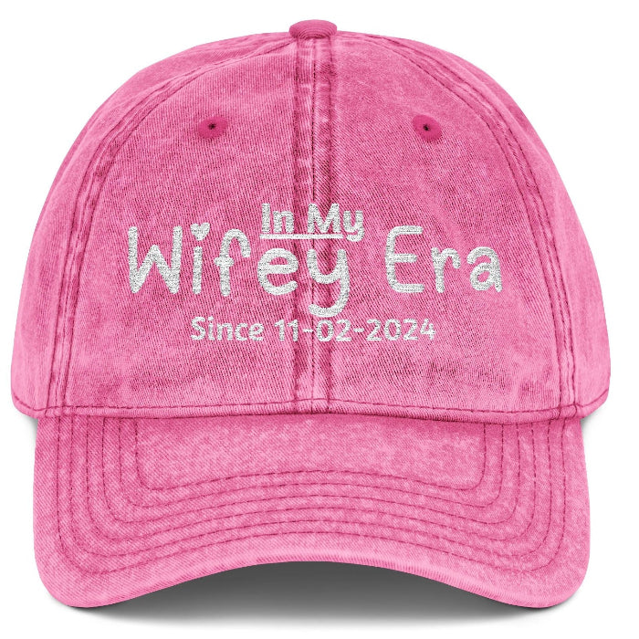 In My Wifey Era Personalized Bride Vintage Embroidered Cap