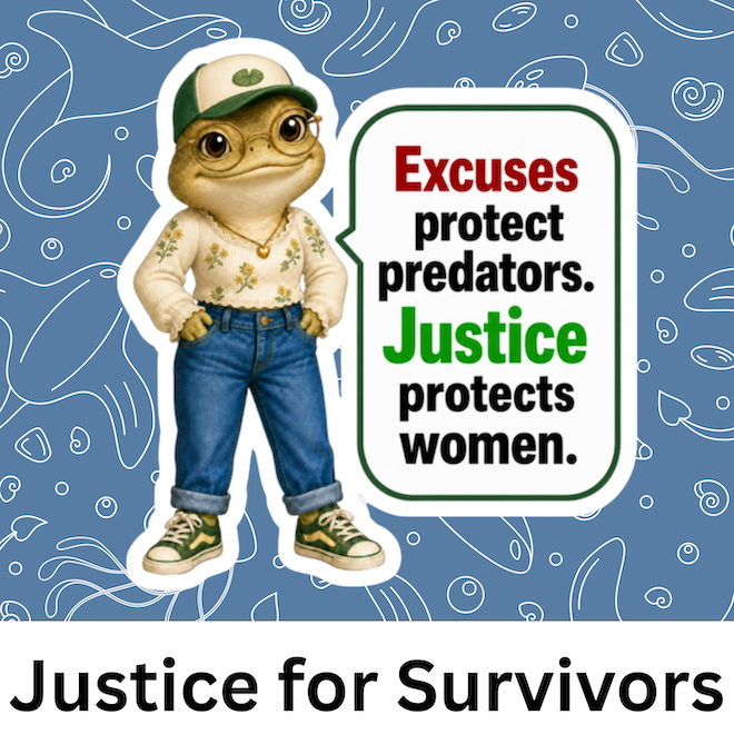 Feminist Frog Political Quote Sticker, Women's Rights SA Awareness, DV Ally, Protect Survivor Epstein Victim, Social Justice Activist, FDT