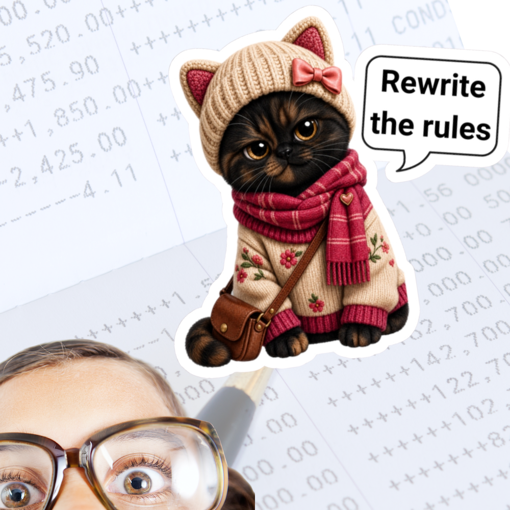Feminism Activist Inspirational Cute Kitten Sticker, No Glass Ceiling