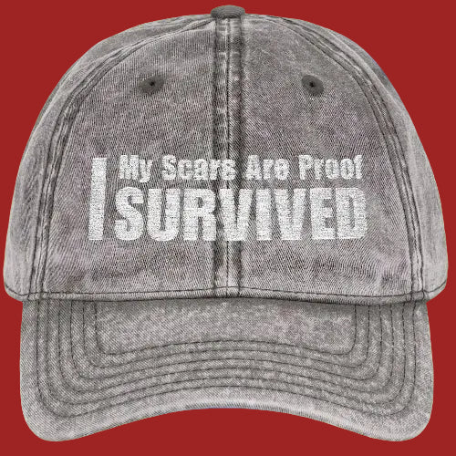 My Scars Are Proof I Survived Custom Survivor Vintage Embroidered Baseball Cap