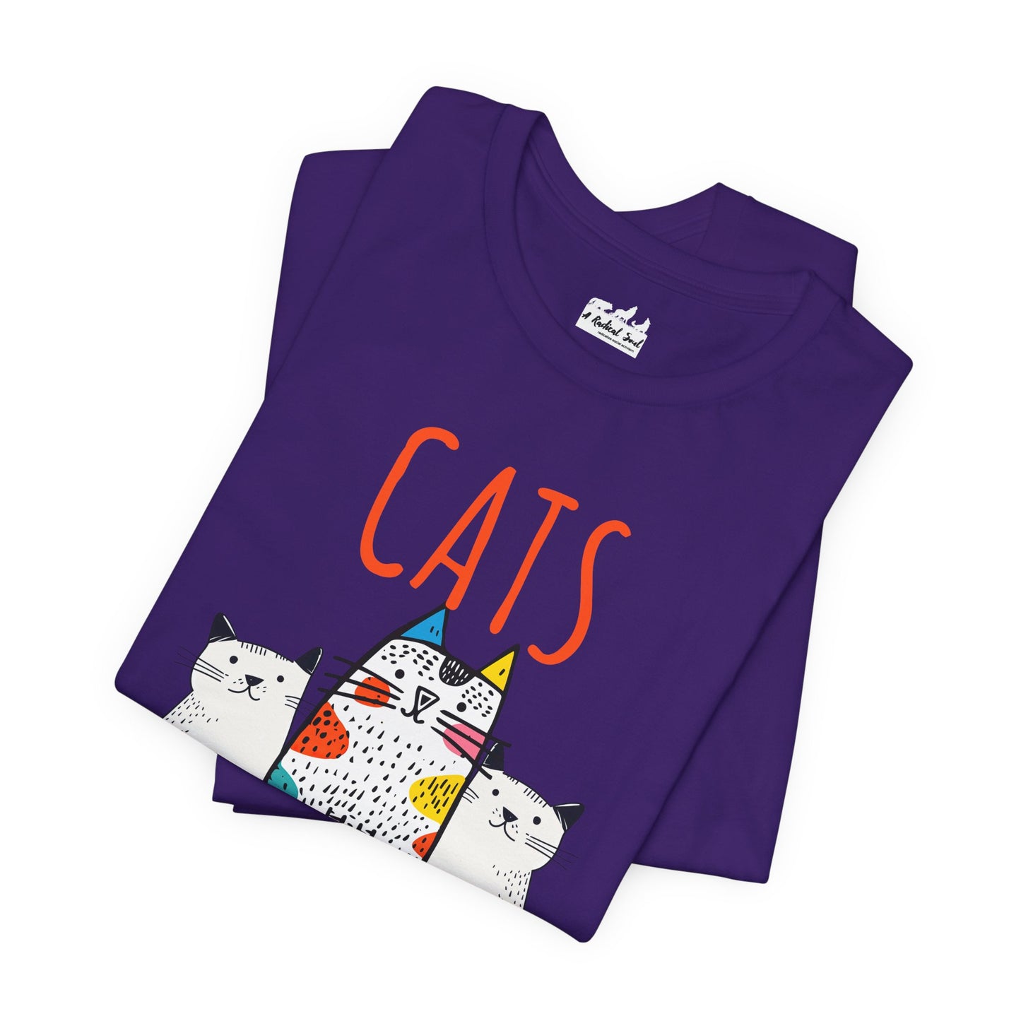 Cats, Because People Are Exhausting Short Sleeve Bella Canvas T-Shirt