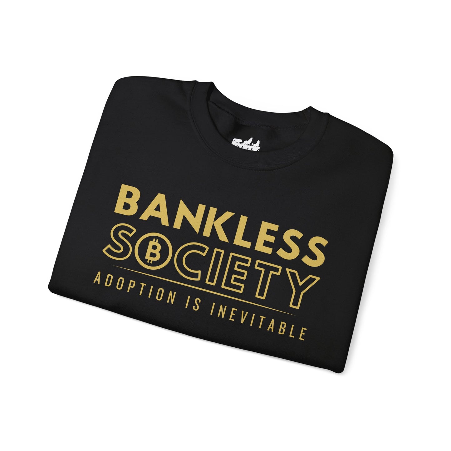 Bankless Society. Adoption is Inevitable Block Gildan Crewneck Sweatshirt