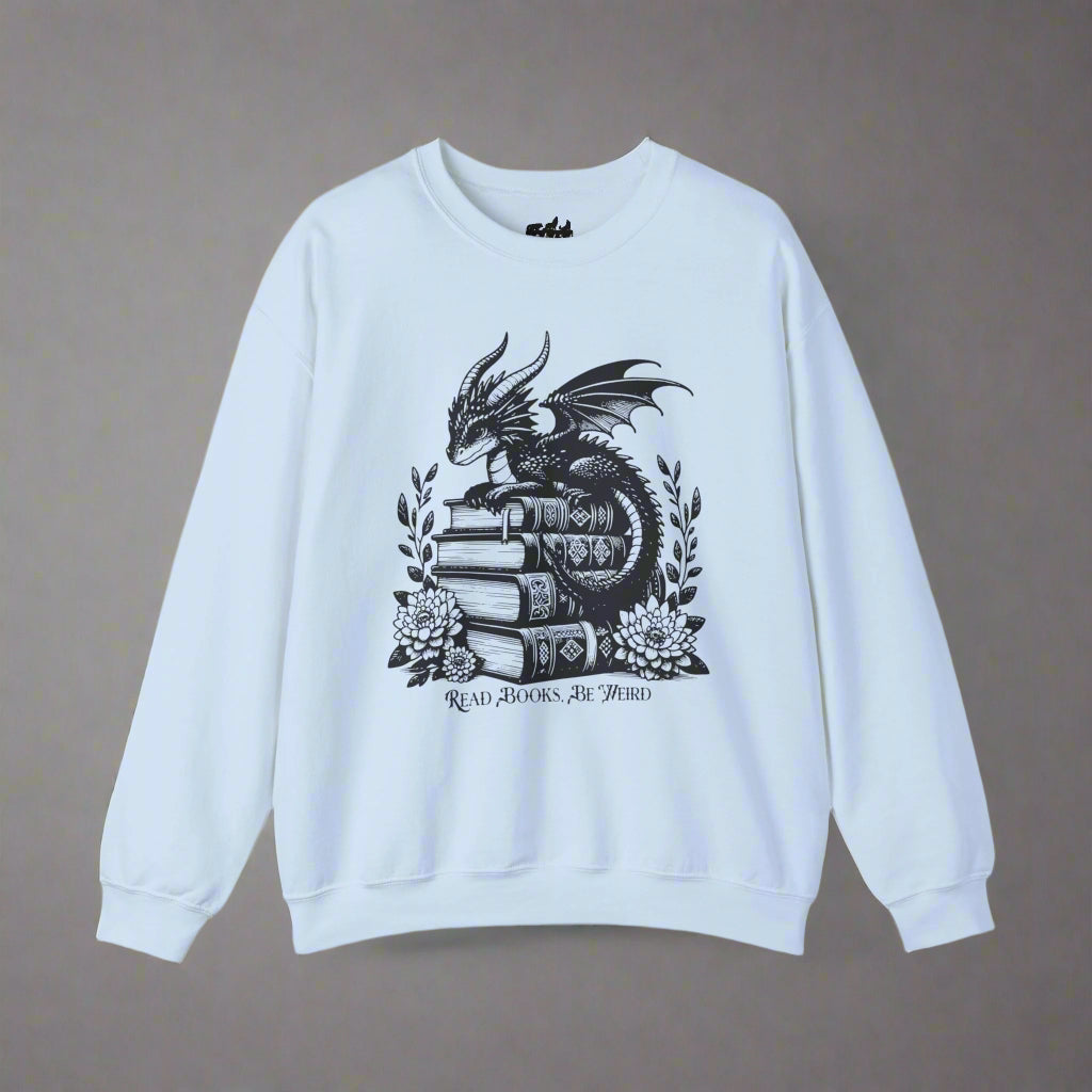 Dragon Graphic Read Books Be Weird - Gildan Sweatshirt