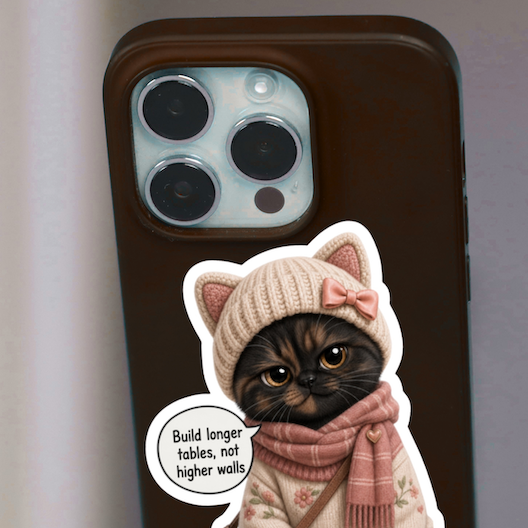 Political Satire, Inclusion Cozy Kitten Sticker, Anti ICE Protest Decal, Progressive Liberal Democrat, Human Rights Quote, Immigrant Ally