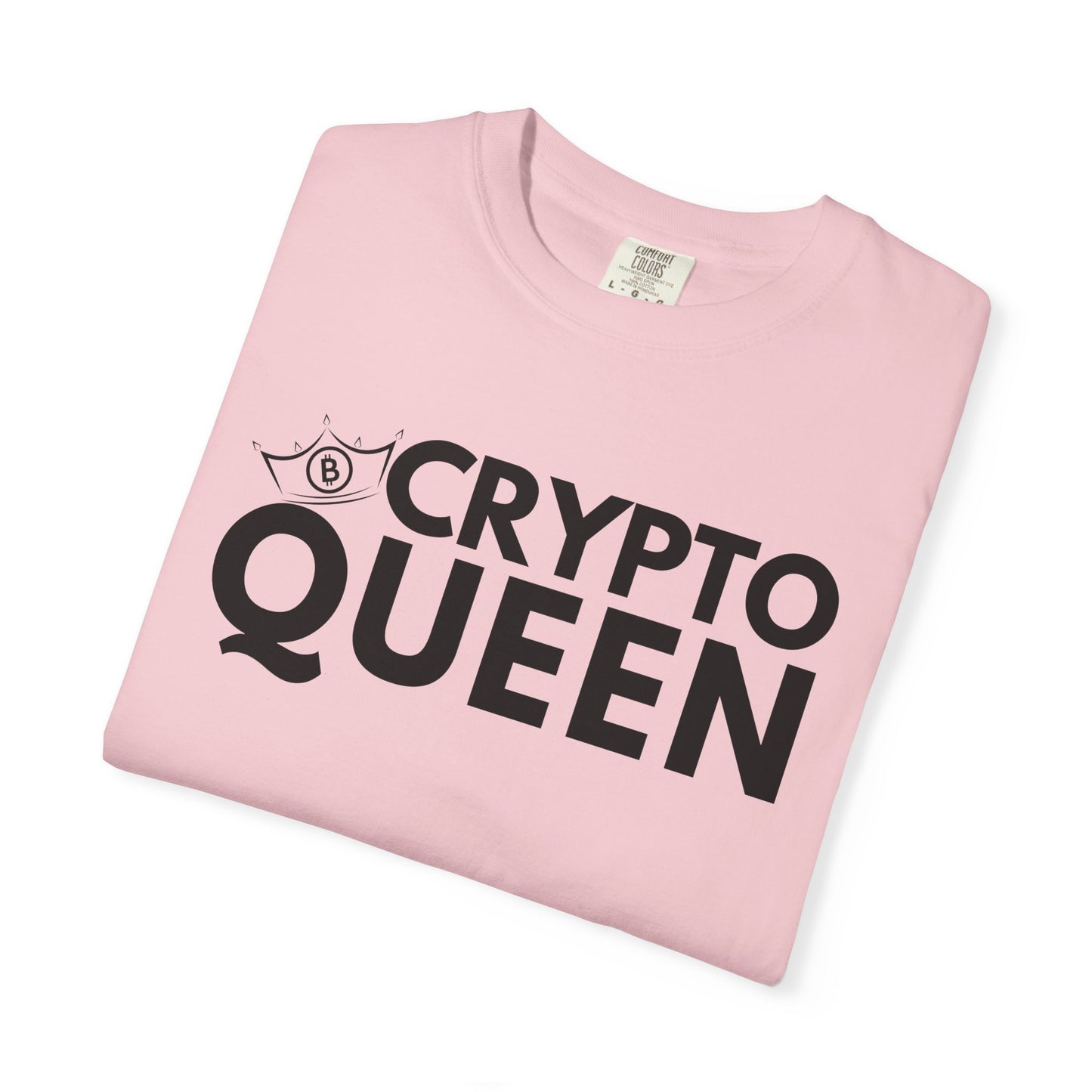 Crypto Queen Comfort Colors T-Shirt, Bitcoin Nerd Gift for Blockchain Technology Fan